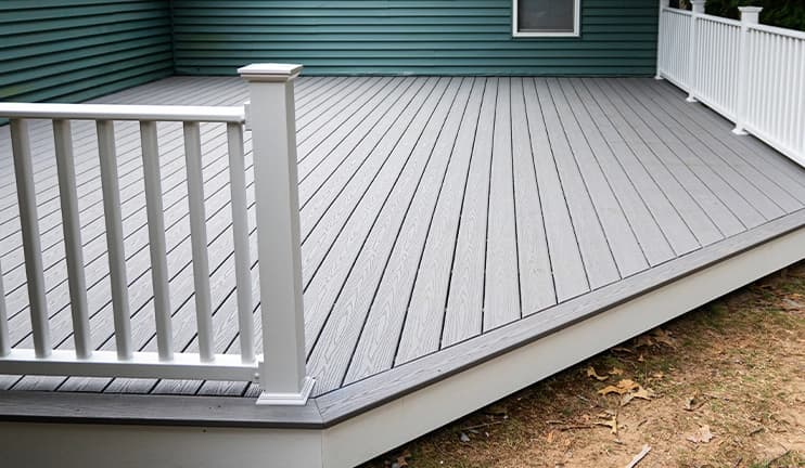 Composite backyard decking.