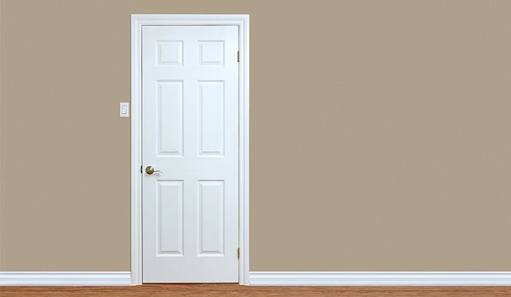 White interior door.